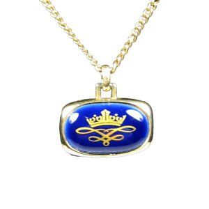 Vintage Necklace Goldtone Pendant Denmark Crown Strand Size 18 In Metal Jewelry